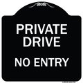 Signmission Designer Series-Private Drive No Entry Black & White Heavy-Gauge Aluminum, 18" x 18", BW-1818-9784 A-DES-BW-1818-9784